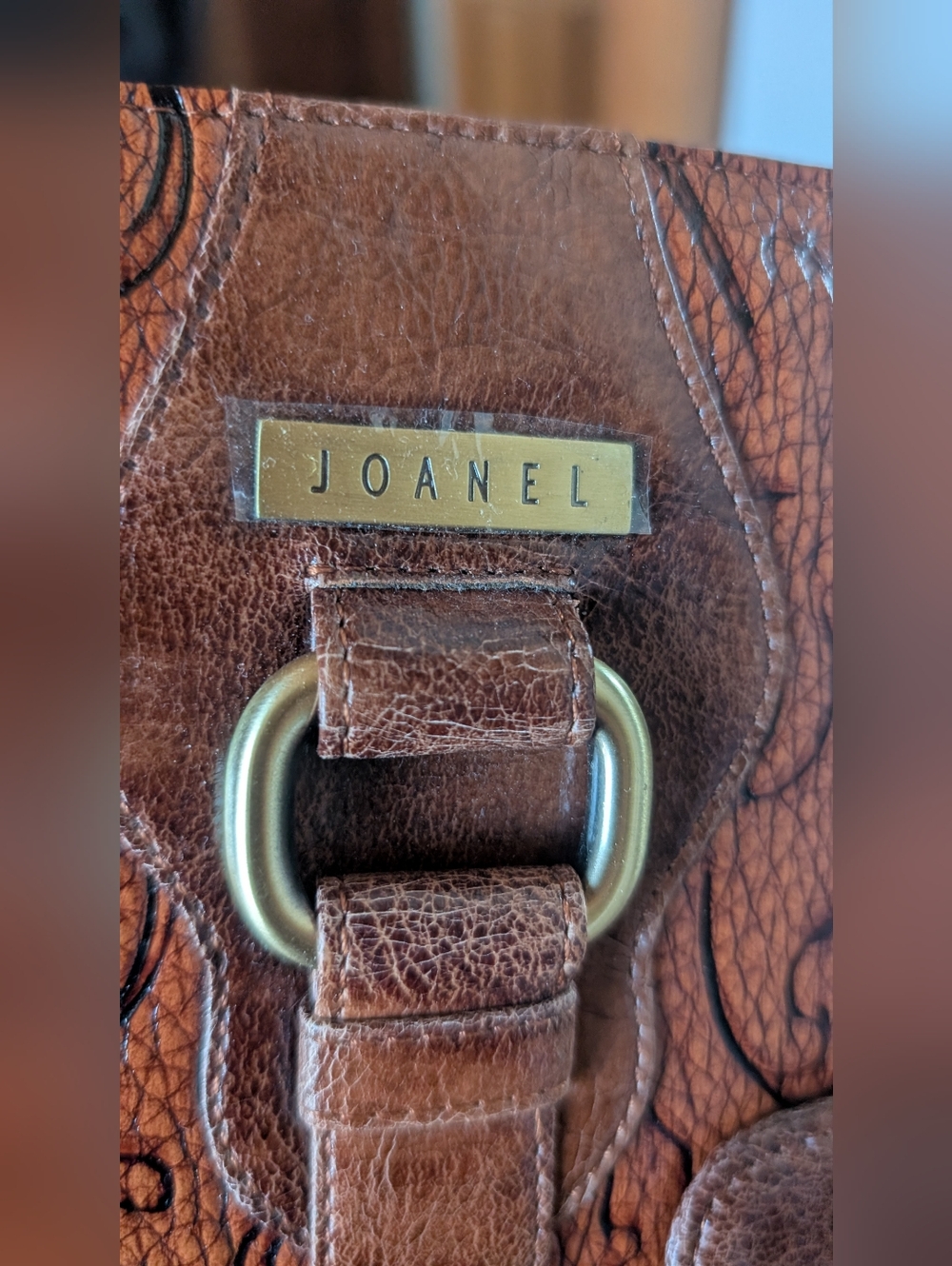 JOANEL Brown Leather Embossed Wallet Clutch - Picture 6 of 6